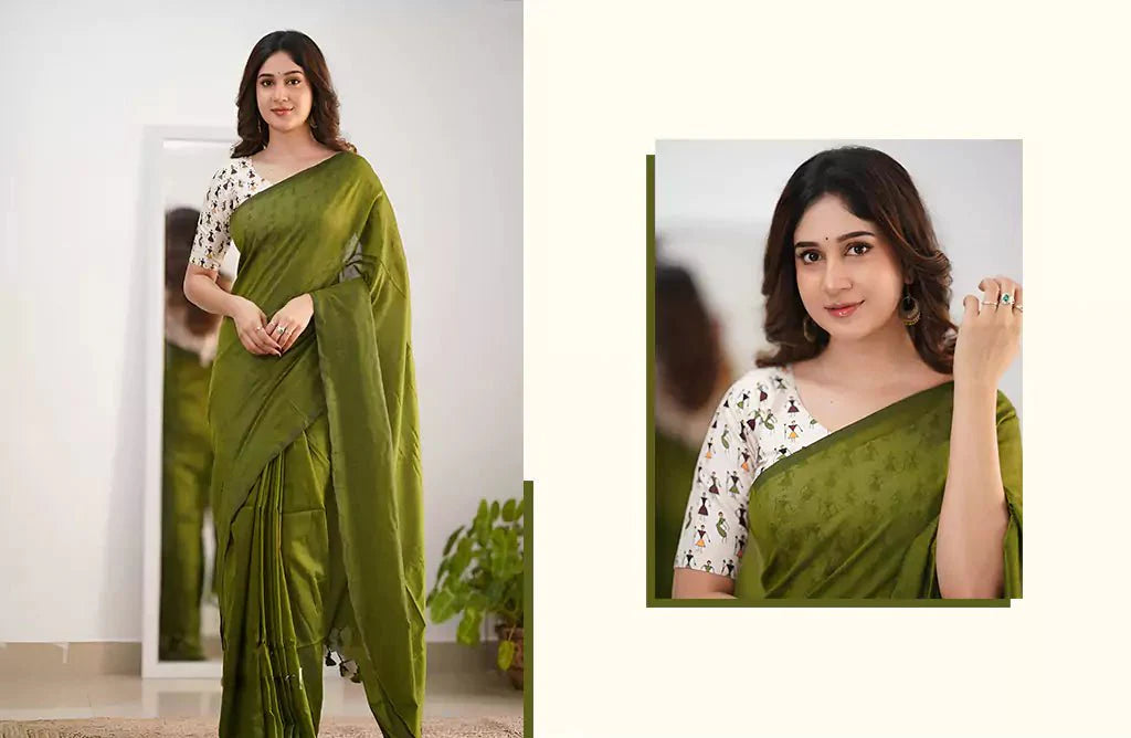 Image of Timeless Trends: Pure Cotton Handloom Sarees that Never Go Out of Style - South India Shopping Mall