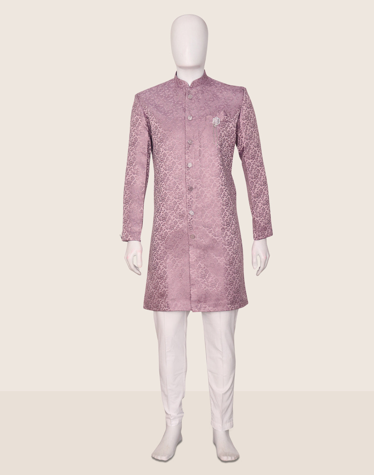 Image of Onion Self Floral Design Jacquard Semi Indo