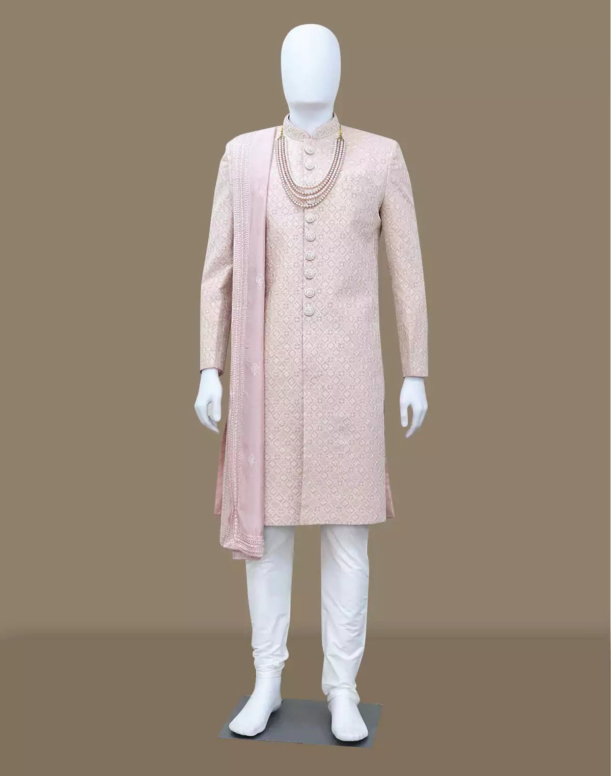 All Over Beautifully Thread work Onion Georgette Indo Set with Elegant Dupatta - South India Shopping Mall