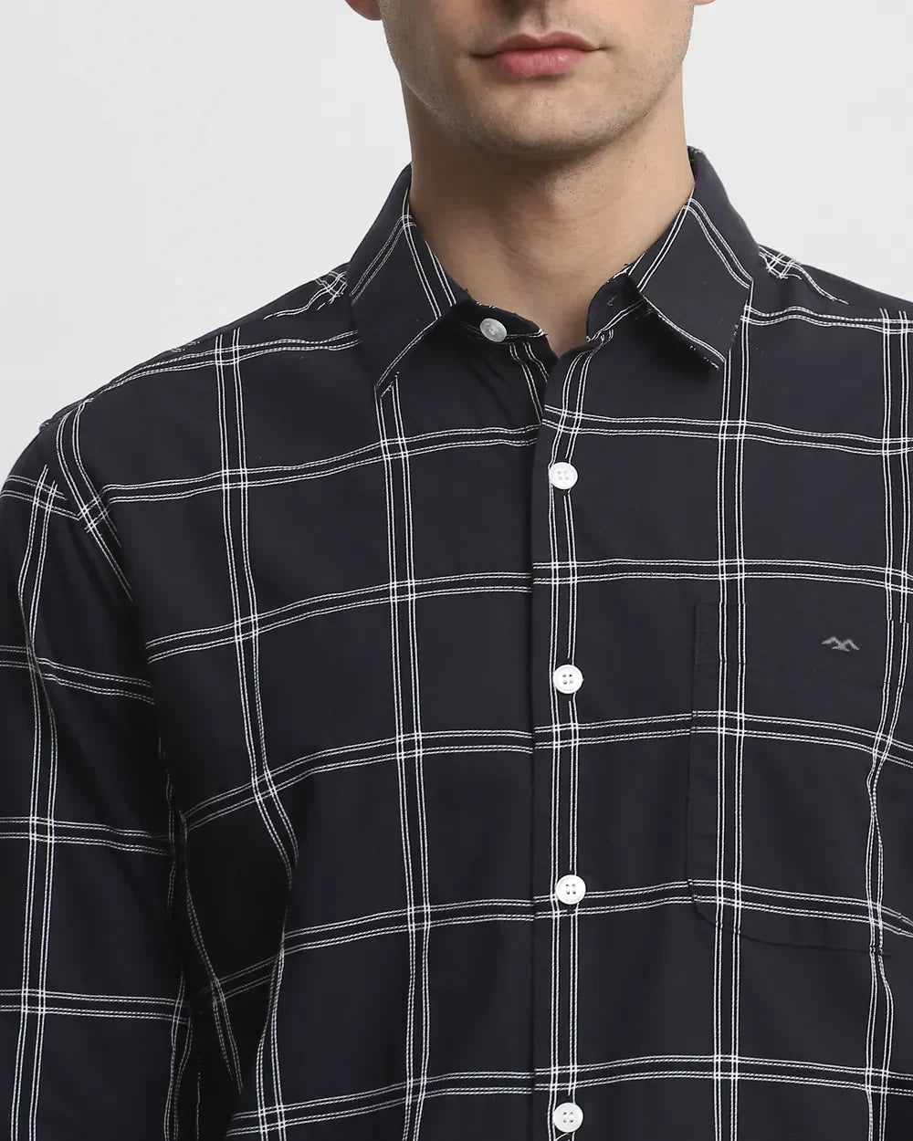 Image of All Over Checkered Full Sleeve Slim Fit Cotton Shirt - South India Shopping Mall