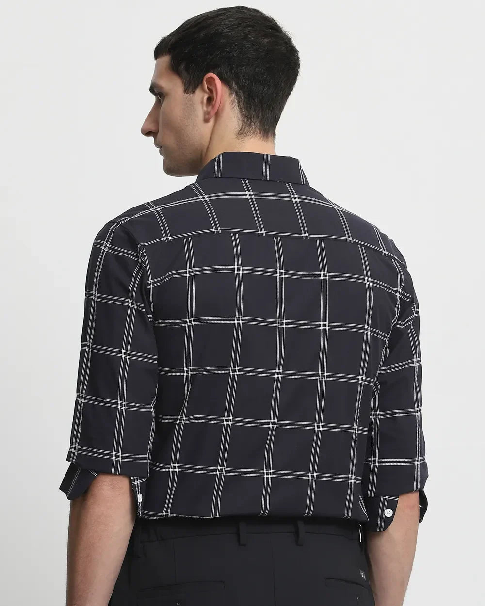 Image of All Over Checkered Full Sleeve Slim Fit Cotton Shirt - South India Shopping Mall