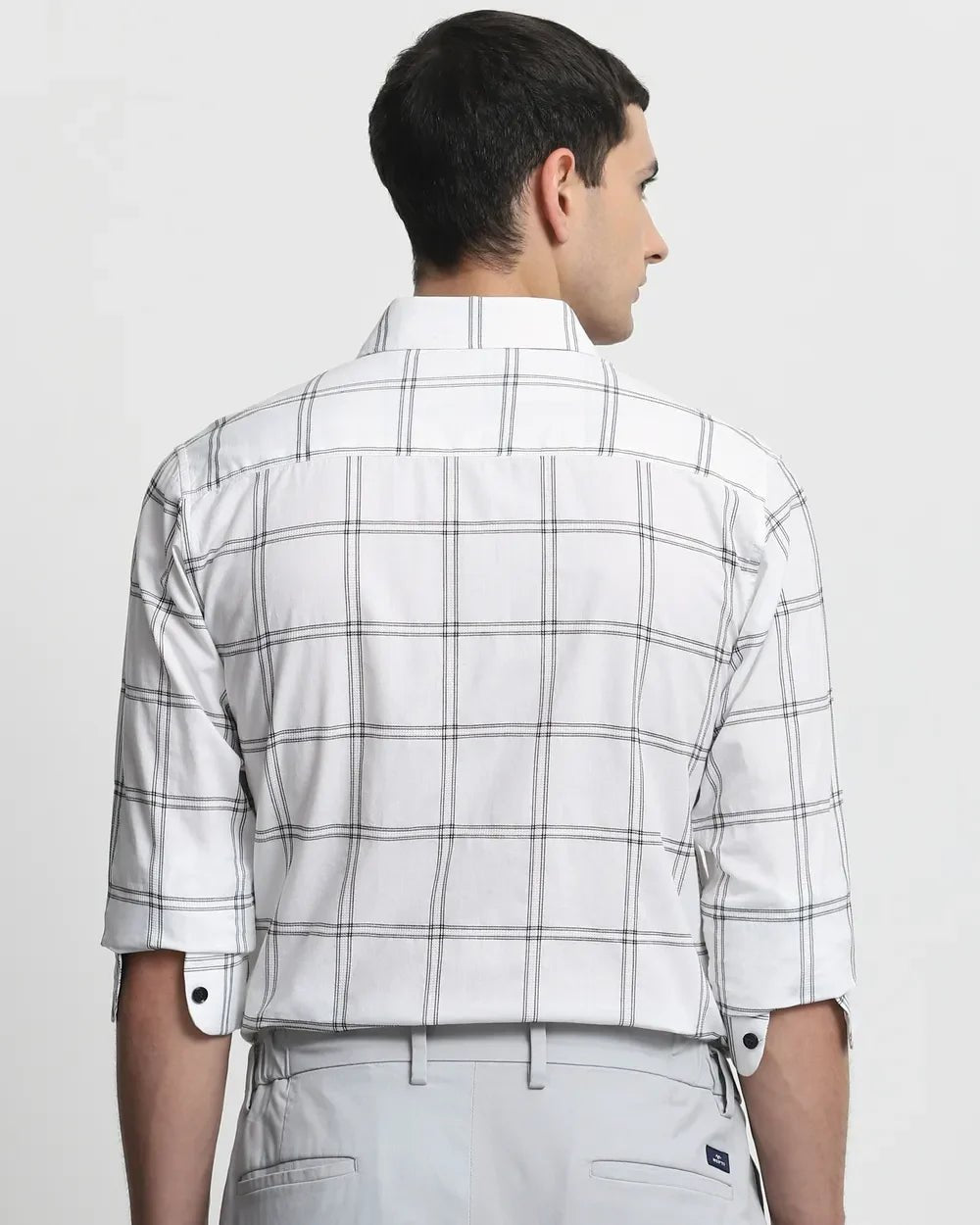 Image of All Over Checkered Full Sleeve Slim Fit Cotton Shirt - South India Shopping Mall
