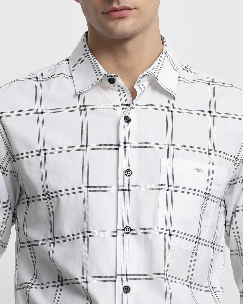 Image of All Over Checkered Full Sleeve Slim Fit Cotton Shirt - South India Shopping Mall