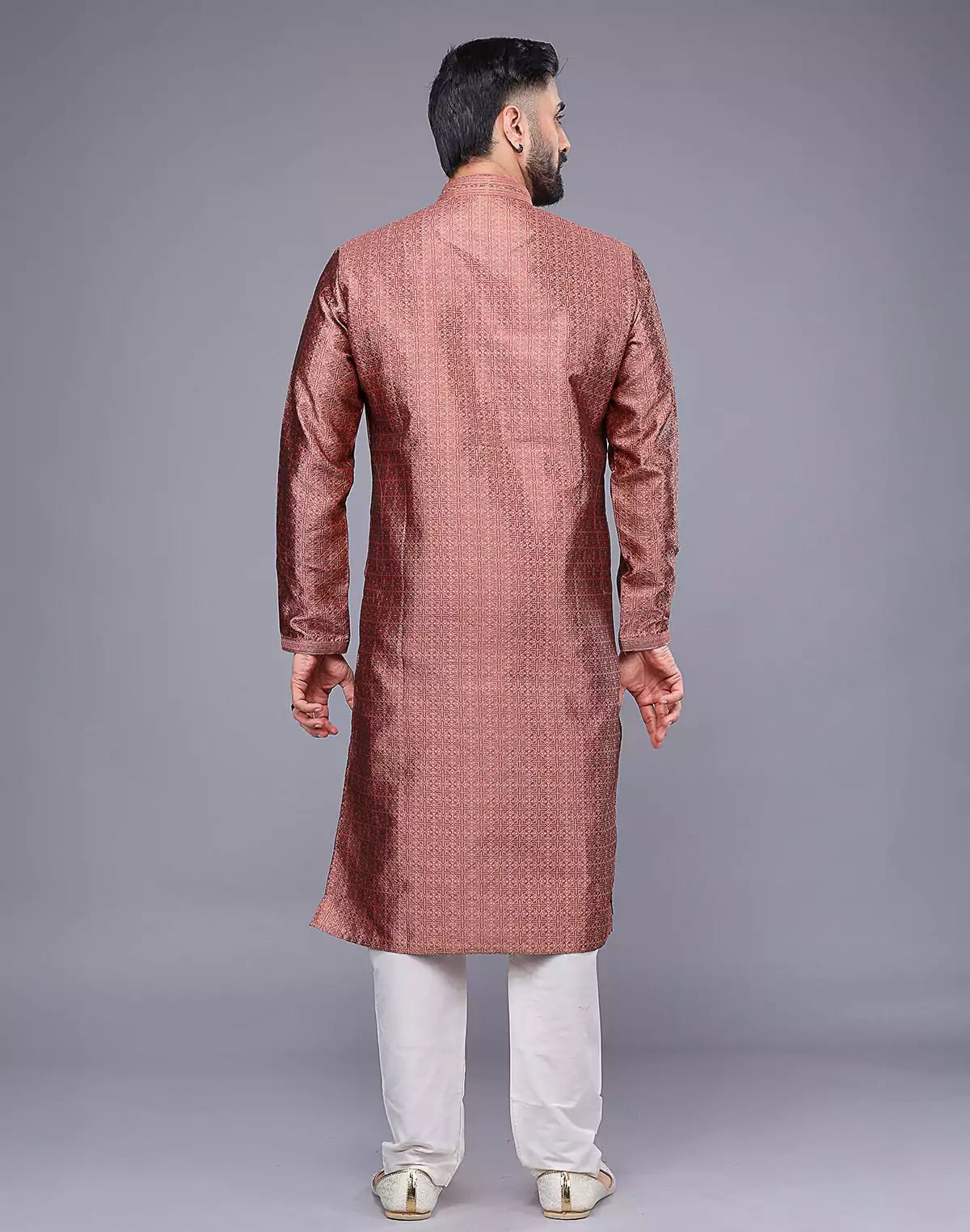 Image of All Over Floral Design Embroidery Work Soft Silk Kurta Set - South India Shopping Mall