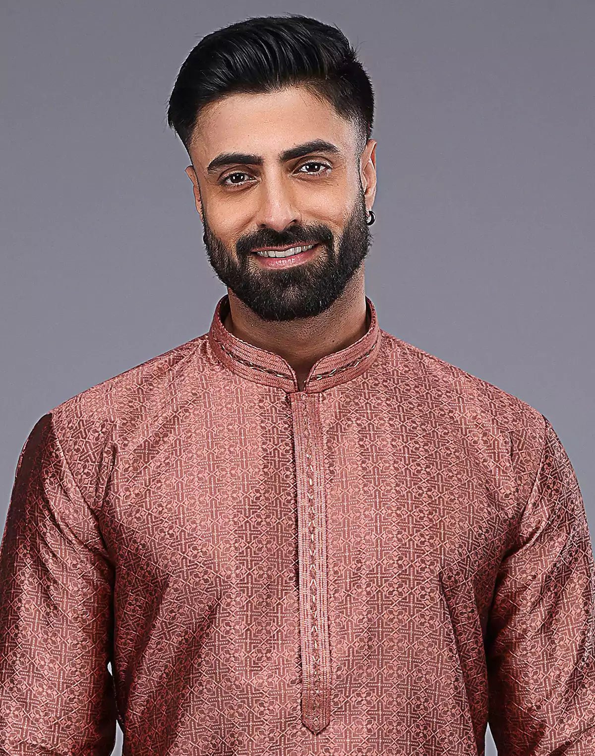 Image of All Over Floral Design Embroidery Work Soft Silk Kurta Set - South India Shopping Mall