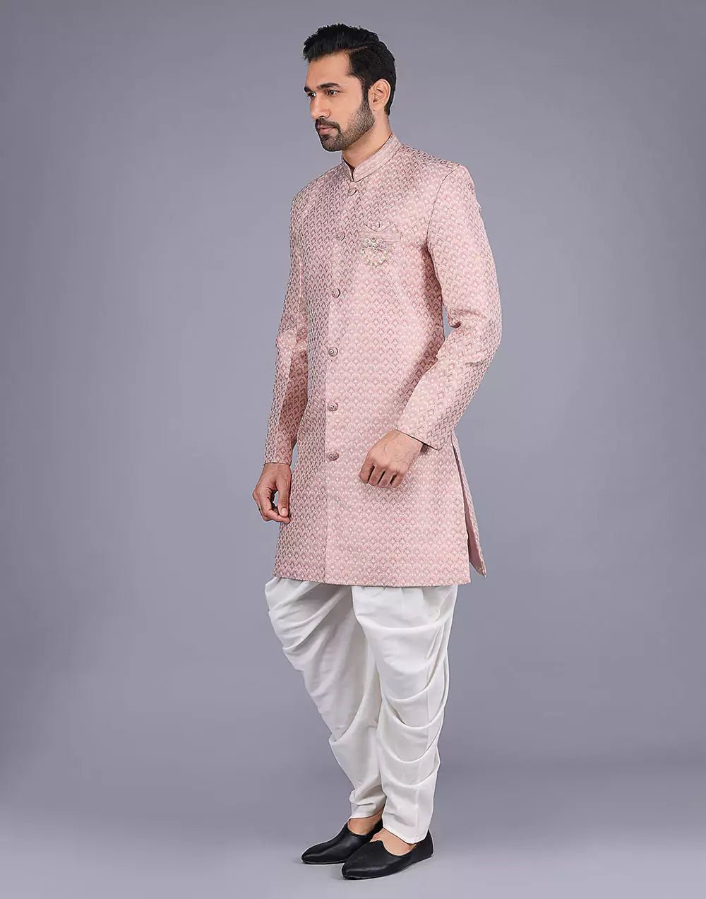 Image of All Over Floral Thread Embroidery Work Jacquard Semi Indo - South India Shopping Mall
