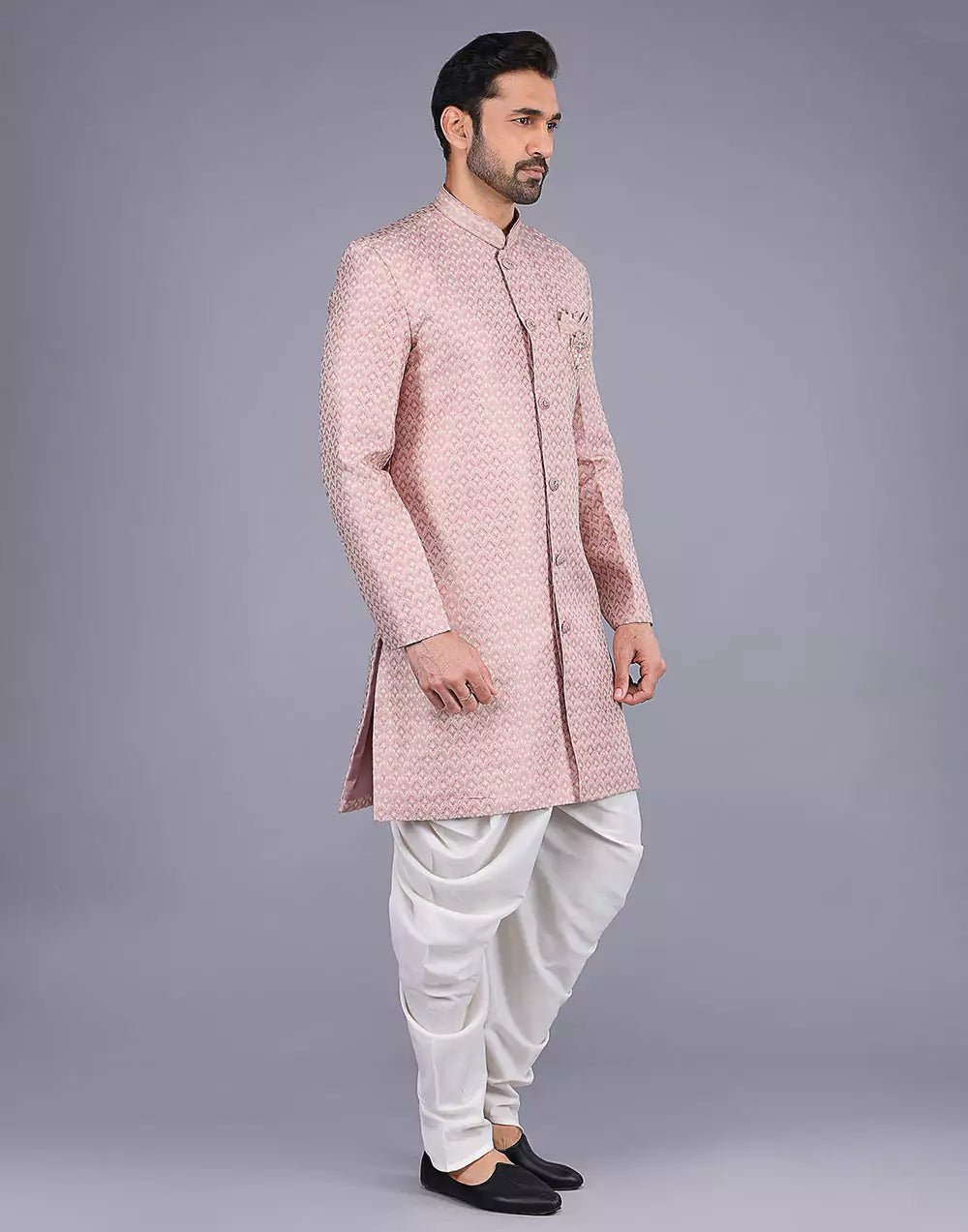 Image of All Over Floral Thread Embroidery Work Jacquard Semi Indo - South India Shopping Mall