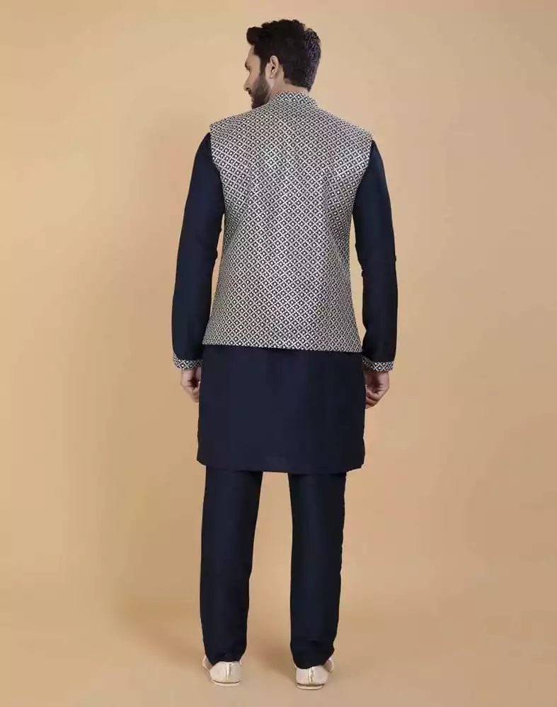 Image of All Over Heavy Thread and Sequence Work Kurta Jacket Set - South India Shopping Mall