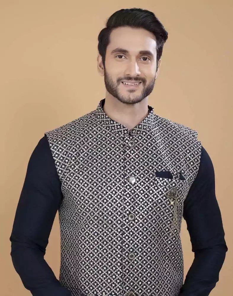 Image of All Over Heavy Thread and Sequence Work Kurta Jacket Set - South India Shopping Mall