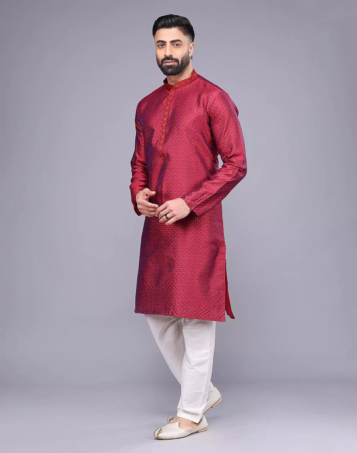 Image of All Over Small Bootis Jacquard Kurta Pajama Set - South India Shopping Mall