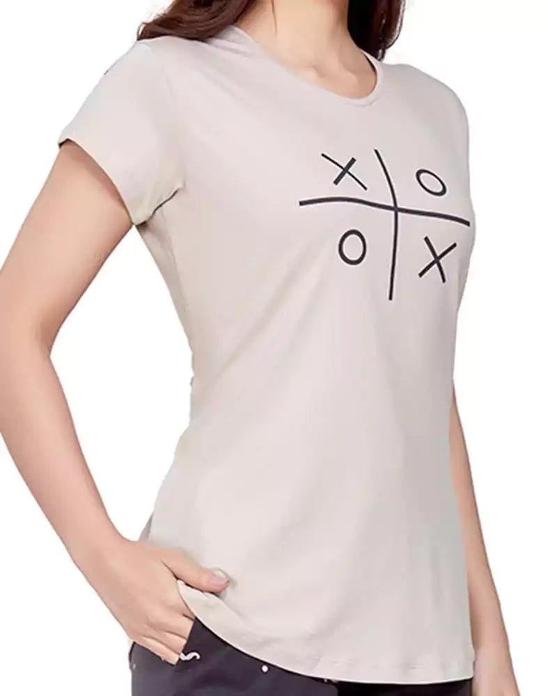 Image of Beige Typography Cotton Printed Night Wear - South India Shopping Mall