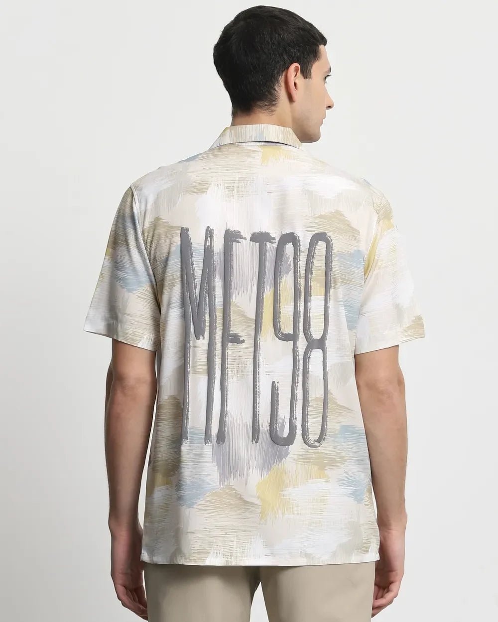 Image of Beige Viscose Fabric Half Sleeve Casual Slim Fit Shirt - South India Shopping Mall