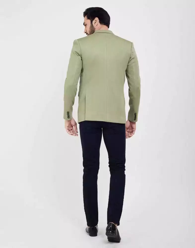 Image of Pista Green Fashionable and Stretchable Blazer In a Classy Design