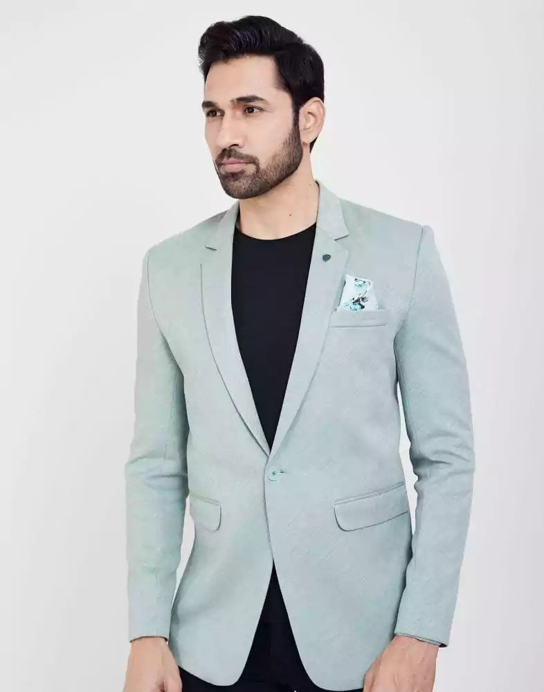 Image of Firozi Jodhpuri Self Textured Blazer