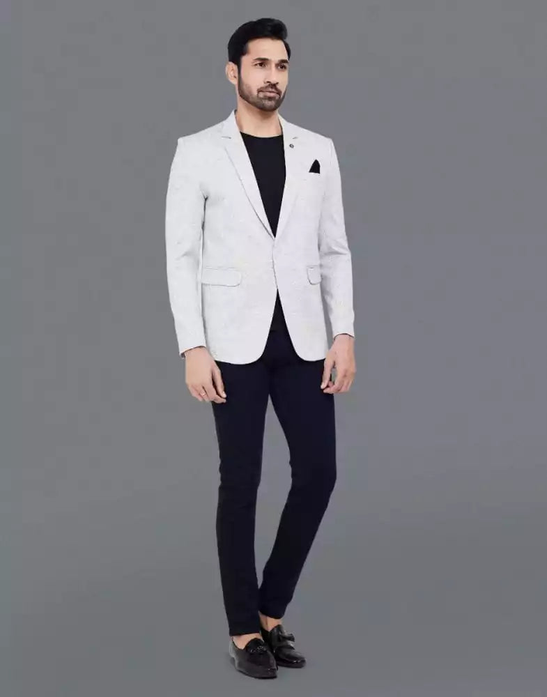 Image of Grey Stylish and Self Textured Blazer
