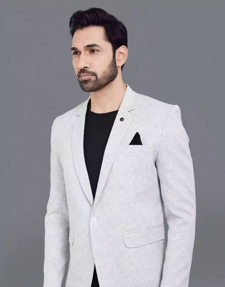 Image of Grey Stylish and Self Textured Blazer