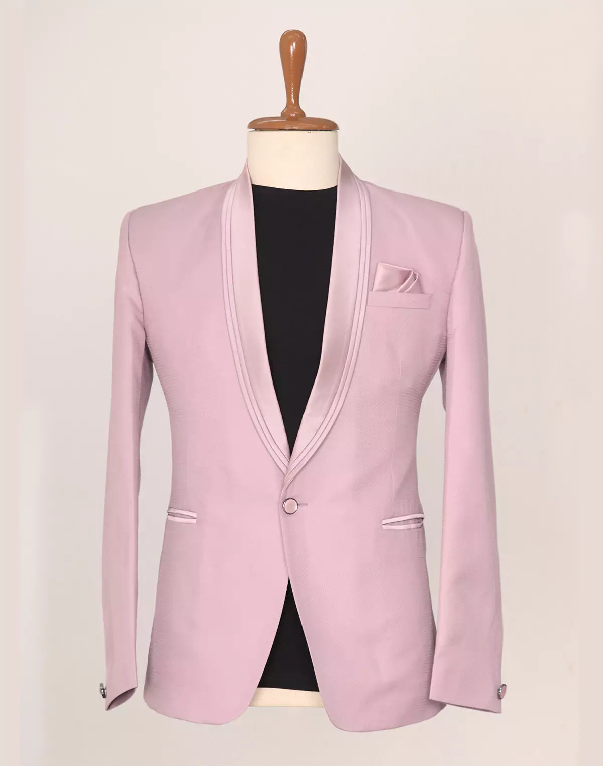 Image of Onion Self Zig Zag Patterned Imported Polyester Terylene Blazer