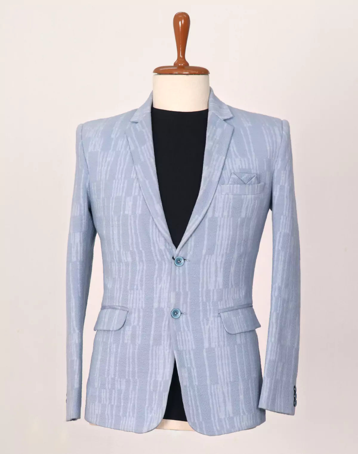 Image of Classic Blue Color Imported Lycra Stretchable Giza Cotton Blazer