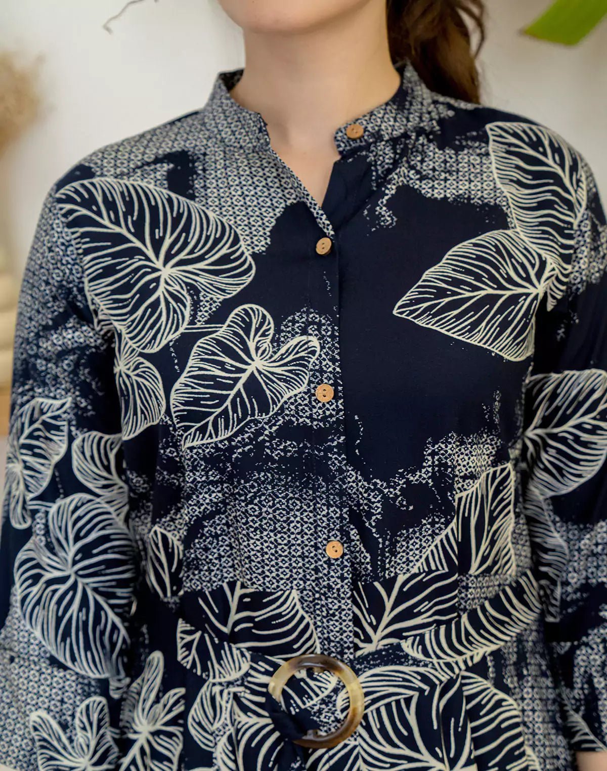 Image of Black Cotton Silk Casual Wear Kurti With Belt - South India Shopping Mall