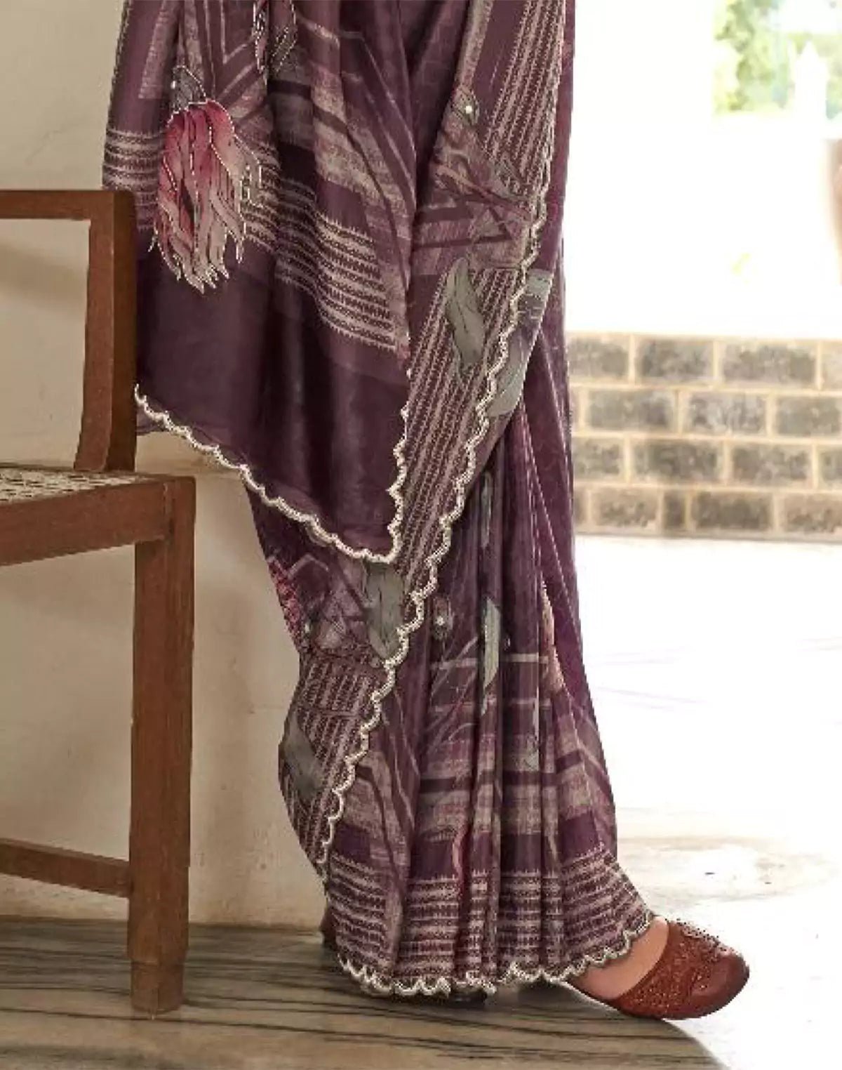 Image of Brown Colour Digital Floral Printed Soft Silk Party Wear Saree - South India Shopping Mall