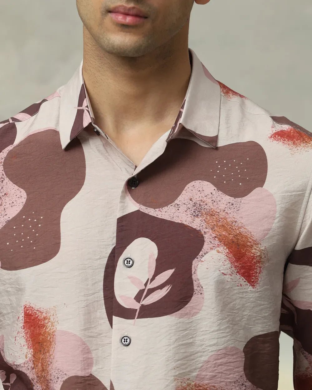 Image of Brown Digital Printed Viscoe Nylon Full Sleeve Shirt - South India Shopping Mall