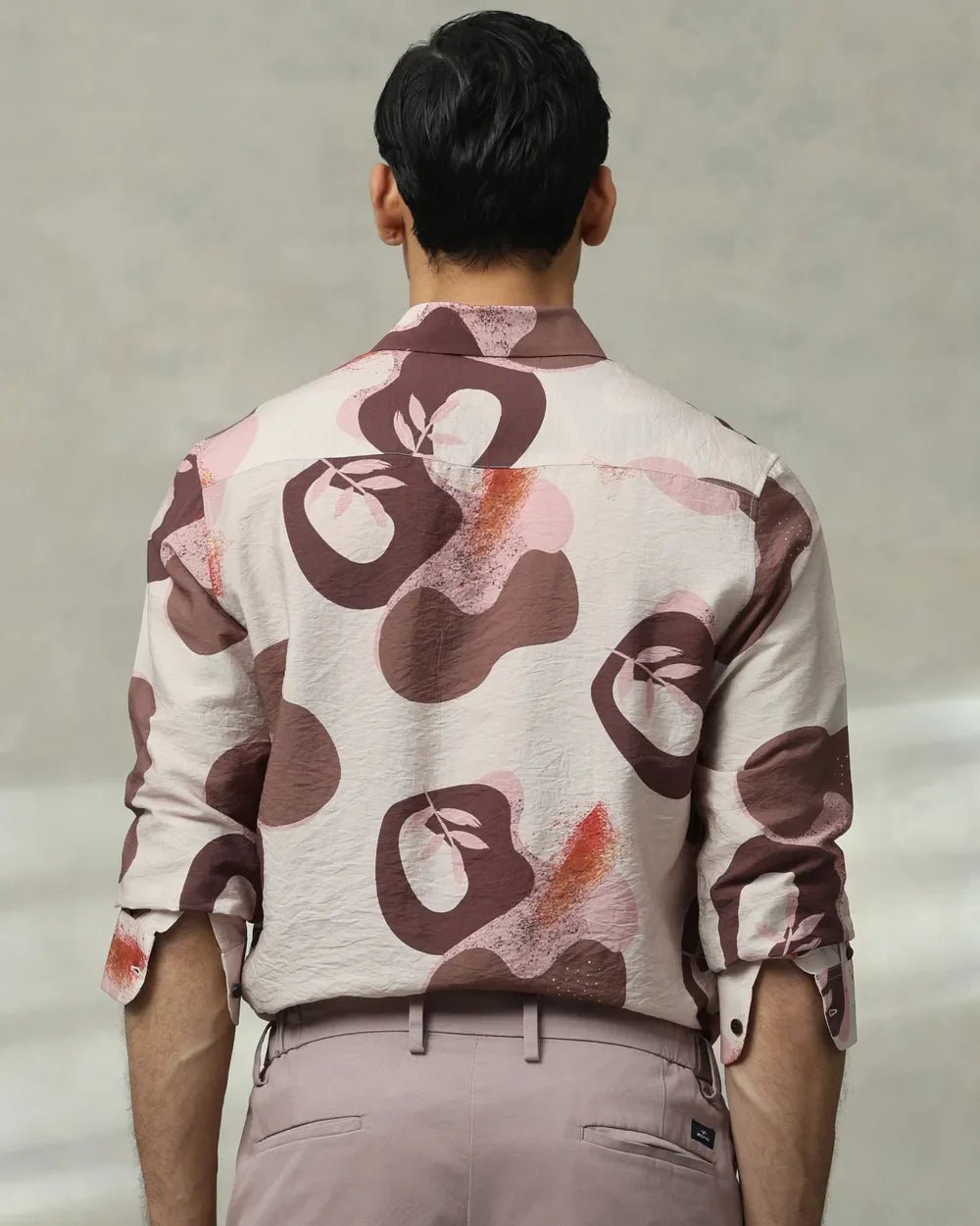 Image of Brown Digital Printed Viscoe Nylon Full Sleeve Shirt - South India Shopping Mall