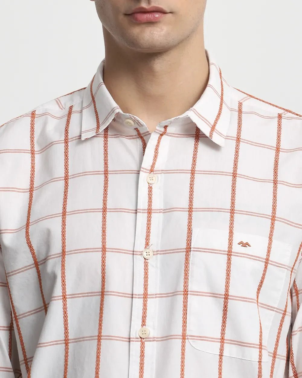 Image of Checks Thread with Printed Full Sleeve Cotton Men's Shirt - South India Shopping Mall
