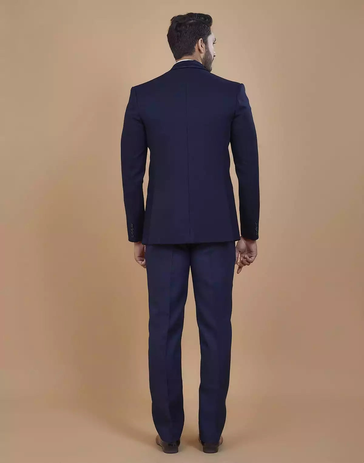 Image of Royal Blue Imported Fabric 5 Pc Tuxido Designer Suit