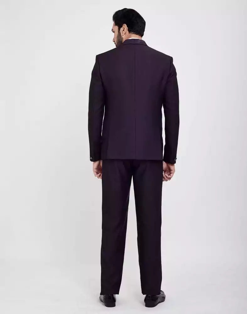 Image of Dark Wine Stylish 5 Pc Tuxido Designer Suit