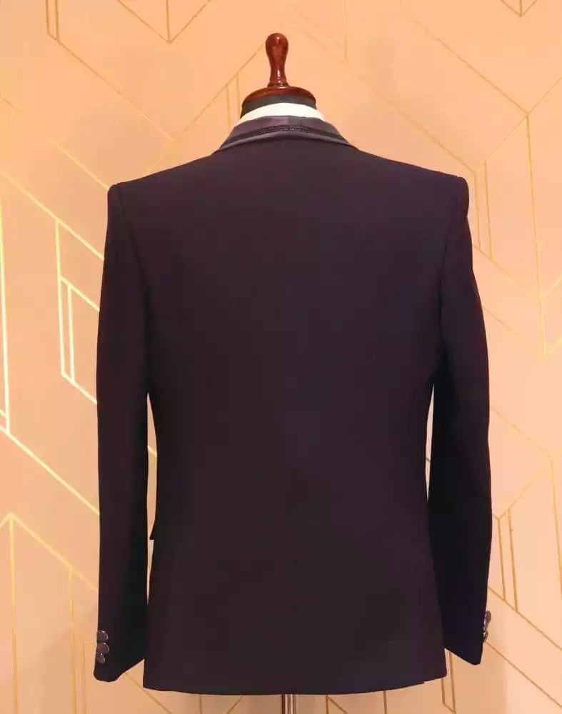 Image of Vibrant Purple Plain Suit Set