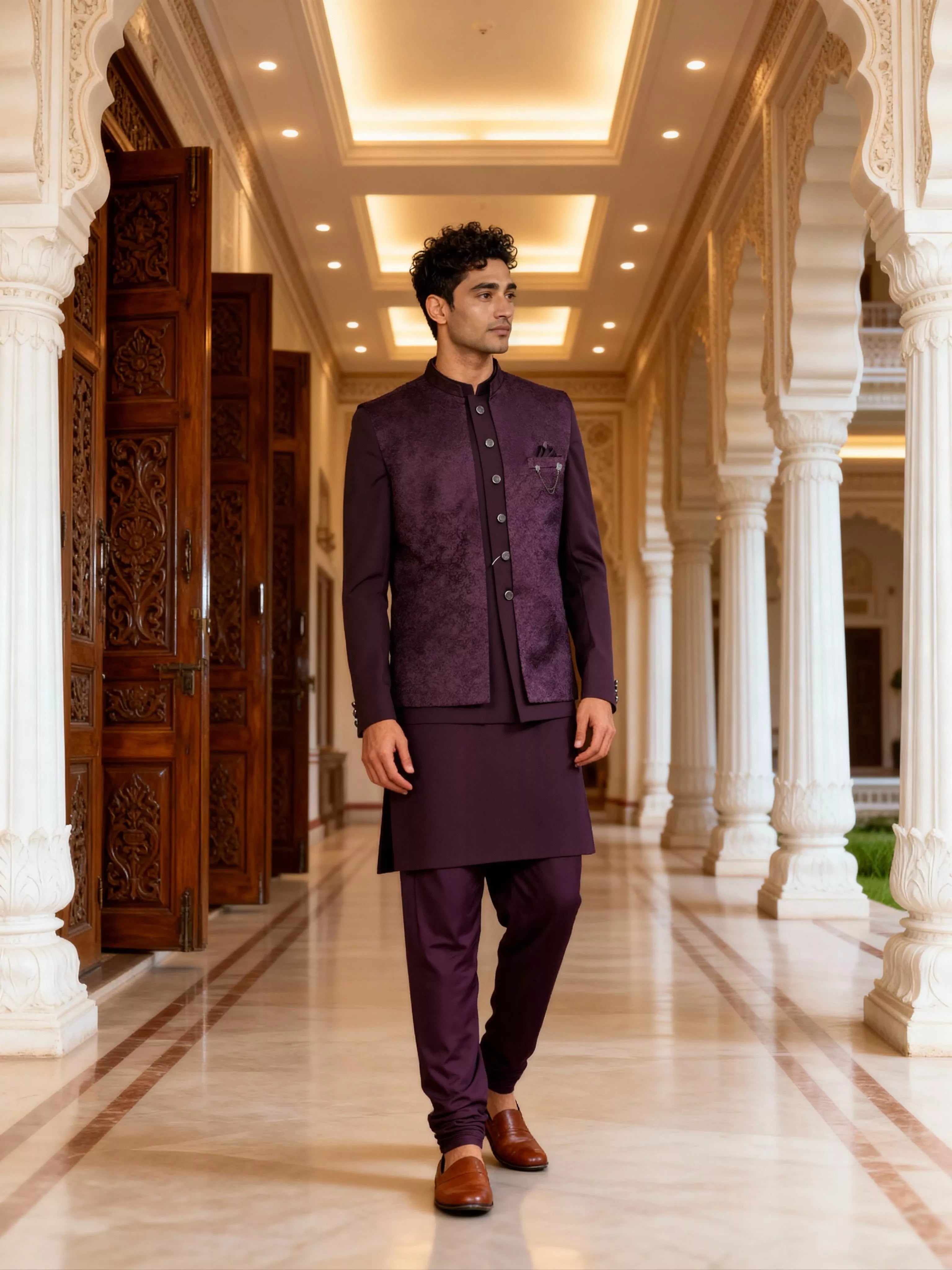 Self Graphic Design Satin Bandhagala Set