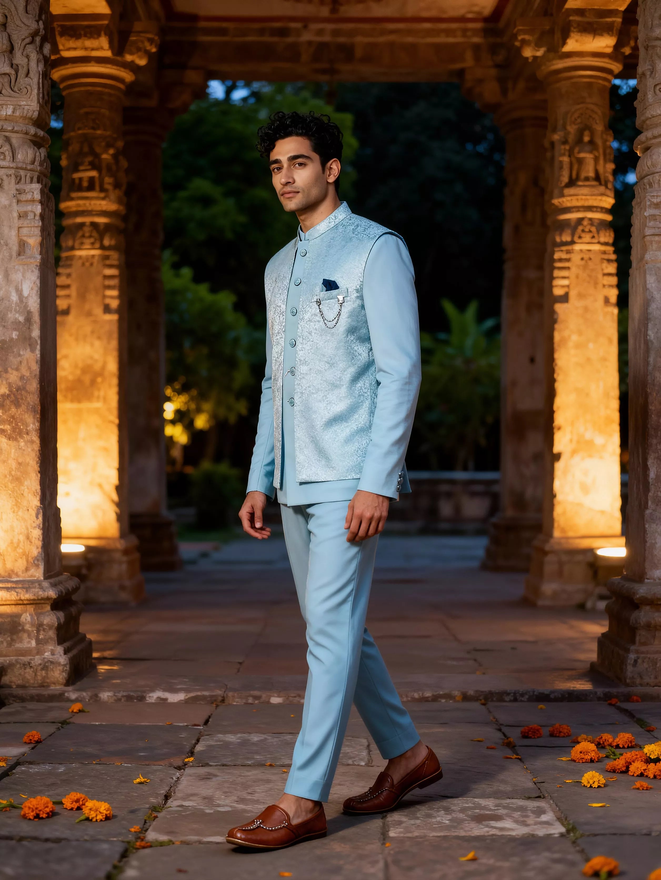 Image of Self Graphic Design Satin Bandhagala Set