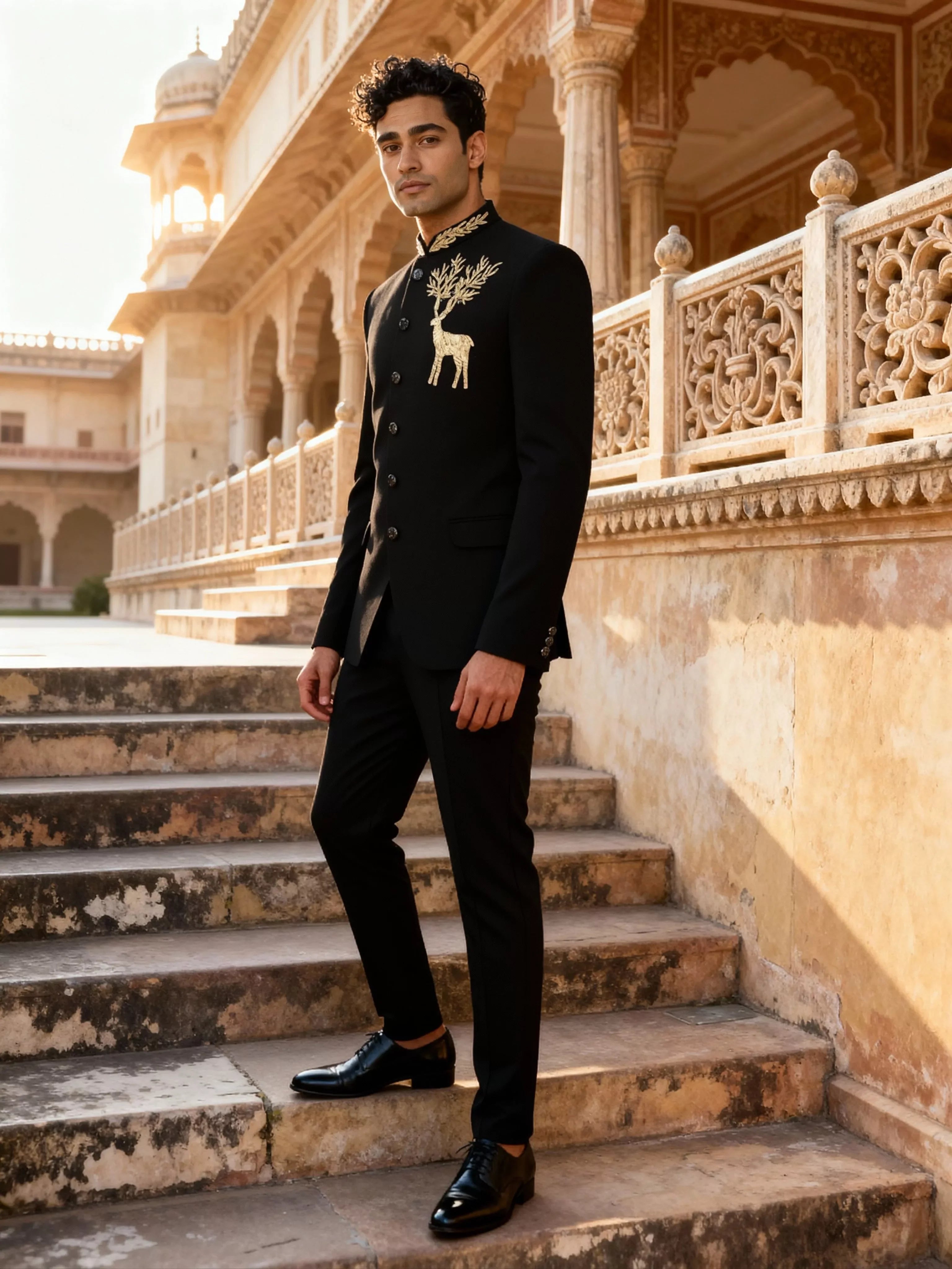 Black Polynosic Beads work with Animal Design Bandhagala