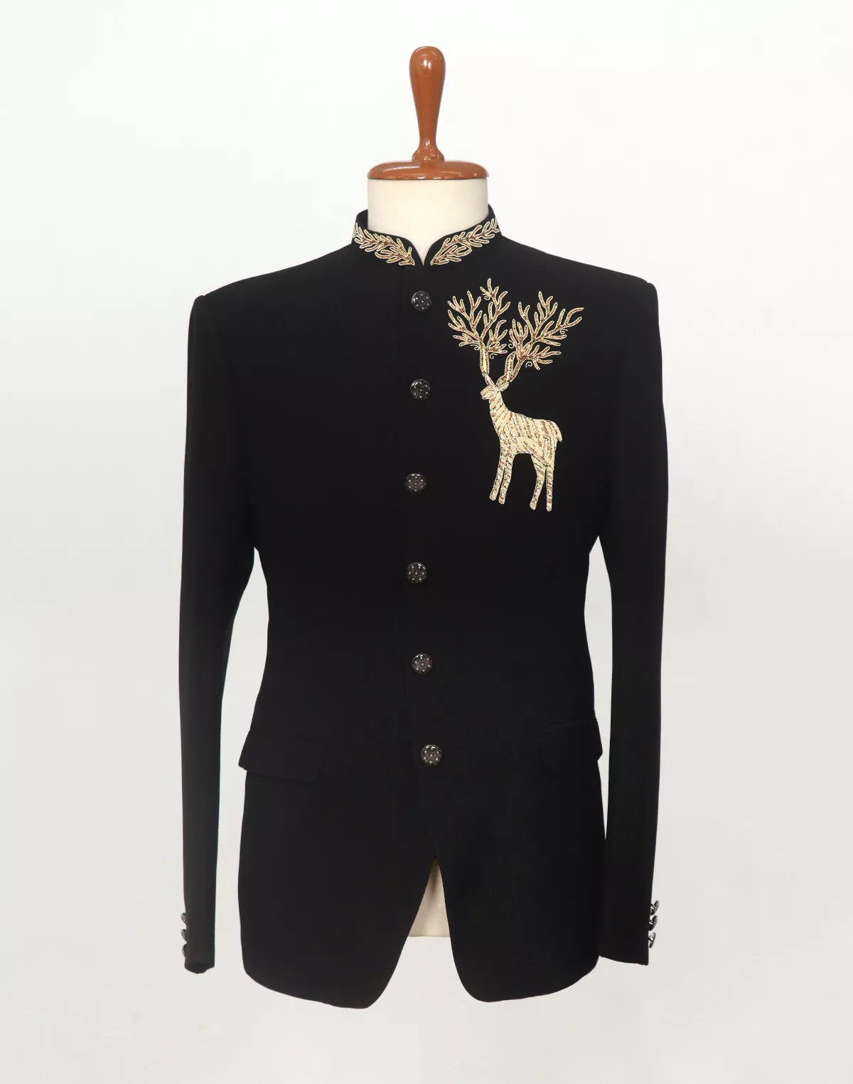 Image of Black Polynosic Beads work with Animal Design Bandhagala