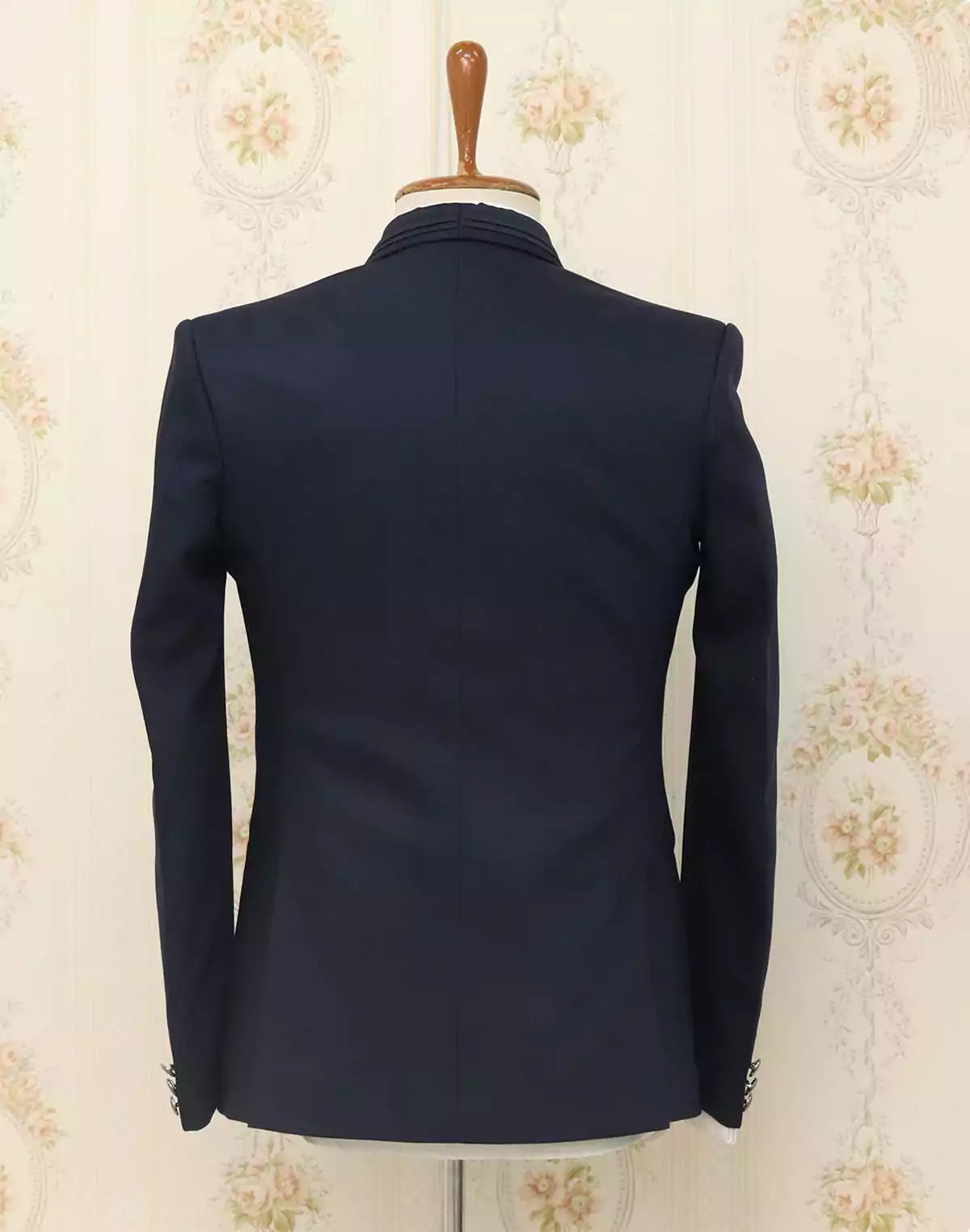 Image of Opulent Blue Polyster Designer Suit