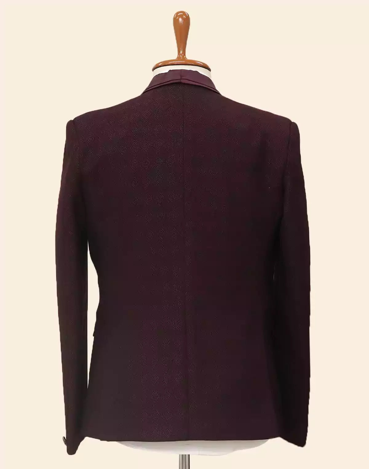 Image of Graceful Maroon Jacquard 5PC Designer Suit