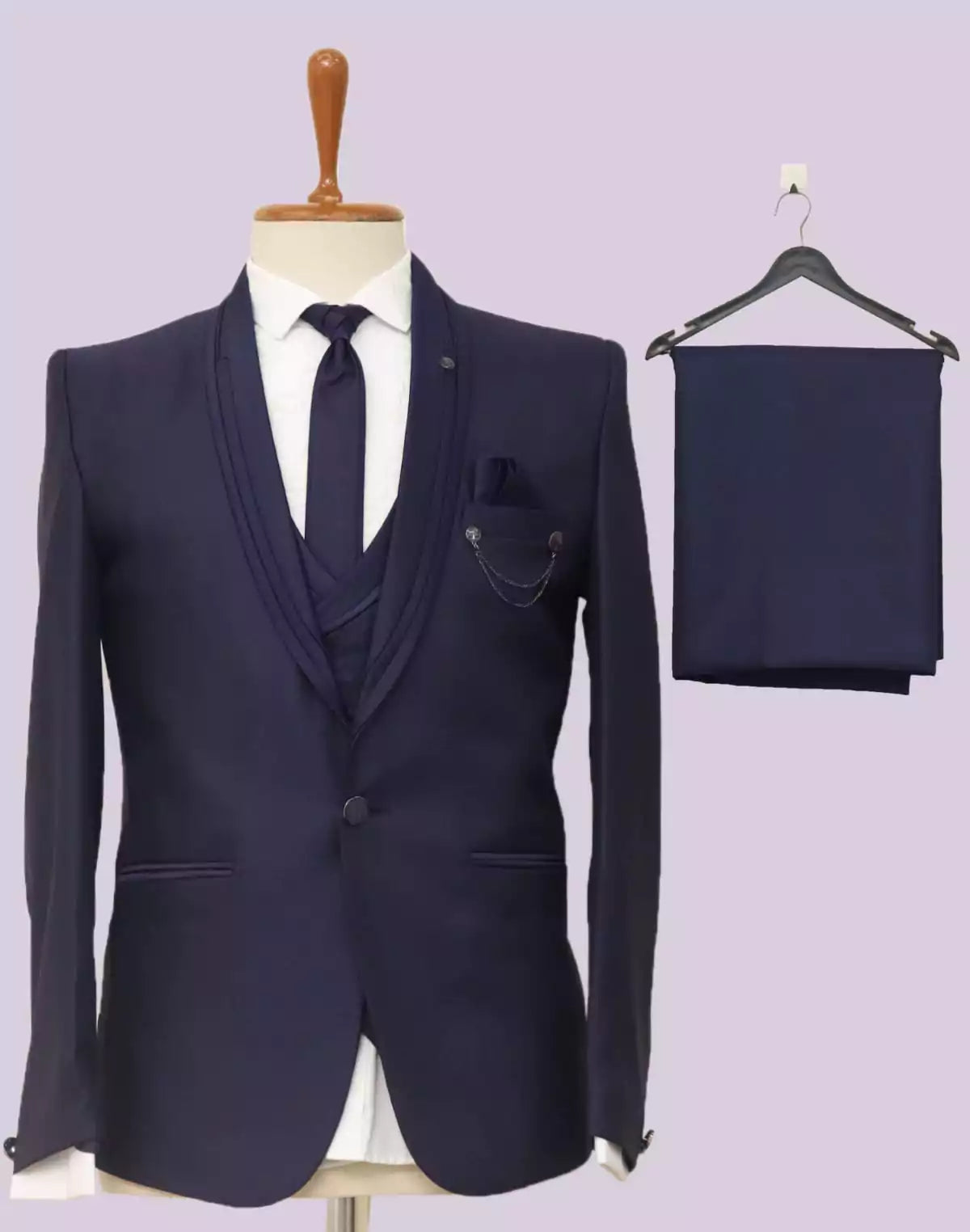 Image of Elegant Purple Coloured 5 Pc Designer Suit