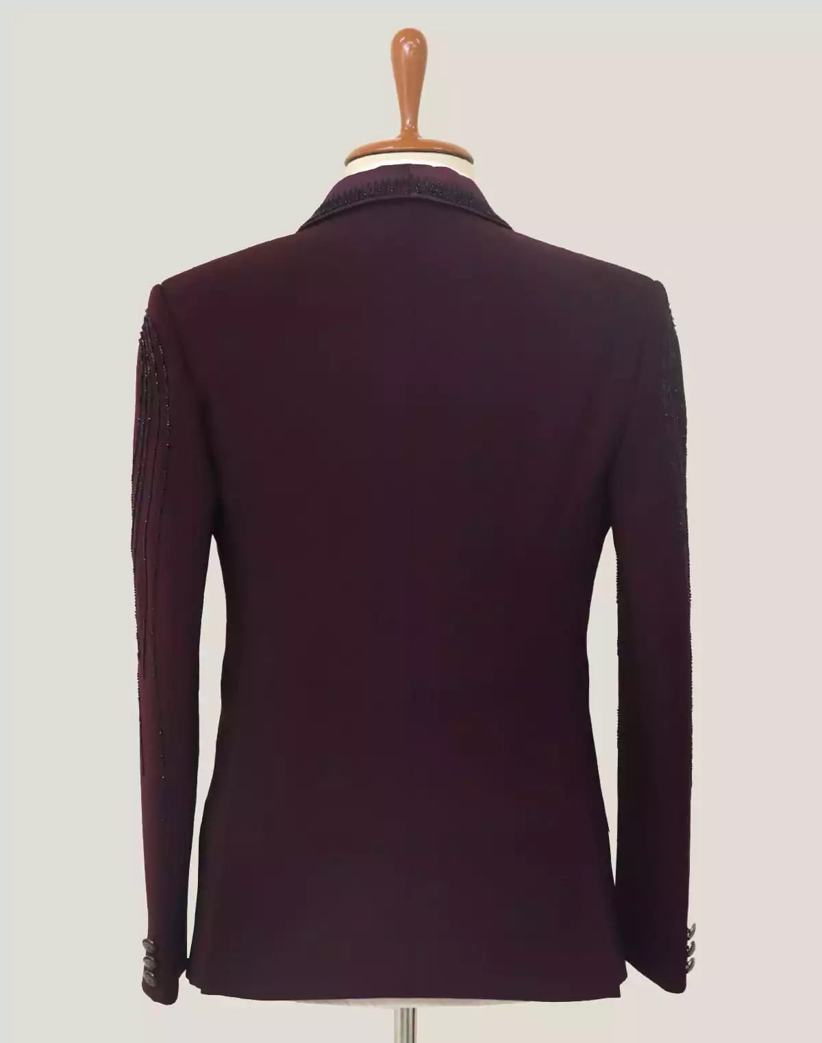 Image of Wine Cutdana work Jacquard Designer Suit