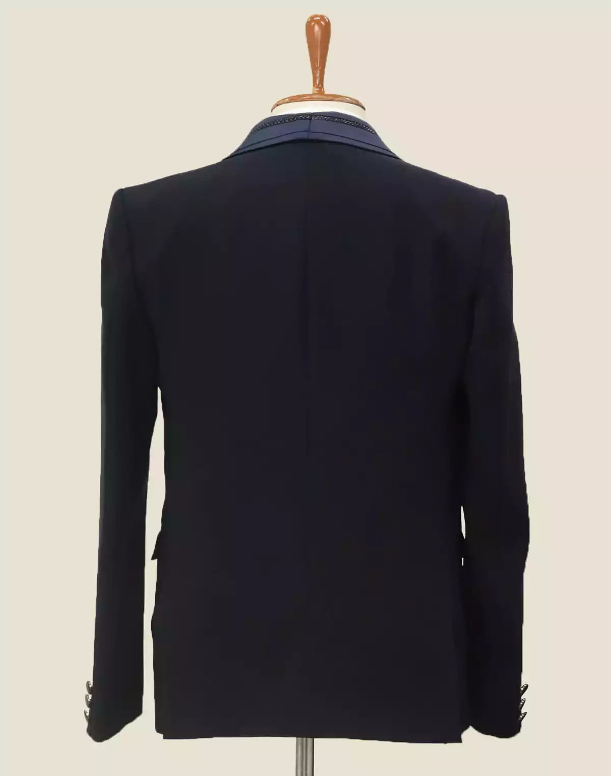 Image of Royal Blue Solid Polynosic 5 Pc Designer Suit