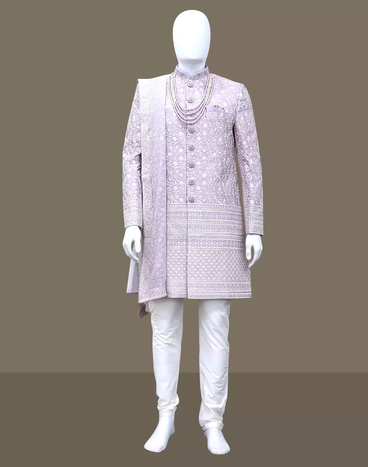 Image of Exclusive Purple Floral Georgette Embroidery work Indo - Western with Dupatta - South India Shopping Mall