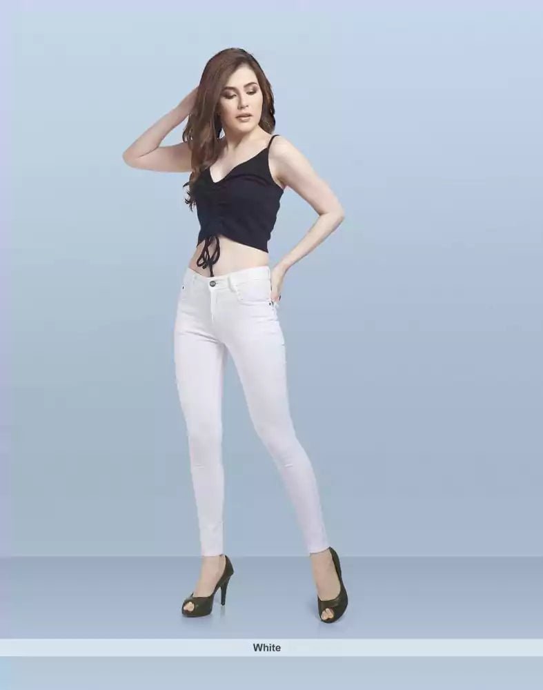 Image of Focus high rise Skinny women white Jeans - South India Shopping Mall
