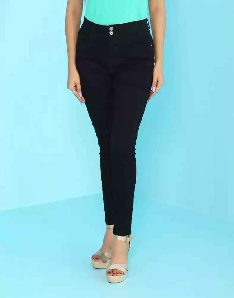 Image of Focus Low Waist Comfort Stretchable Women Black Jeans - South India Shopping Mall