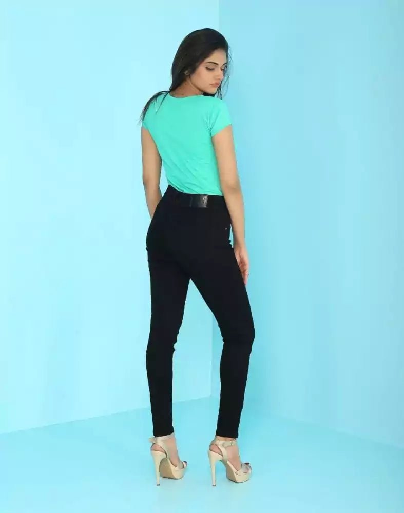 Image of Focus Low Waist Comfort Stretchable Women Black Jeans - South India Shopping Mall