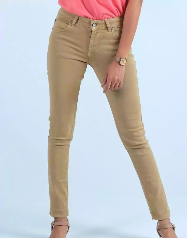 Image of Focus Low Waist Comfort Stretchable Women Khakhi Colour Jeans - South India Shopping Mall