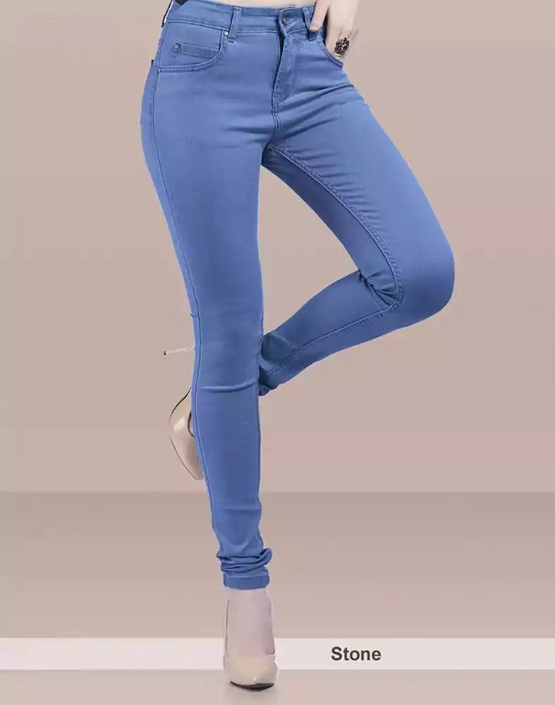 Image of Focus Low Waist Comfort Stretchable Women Stone Blue Jeans - South India Shopping Mall