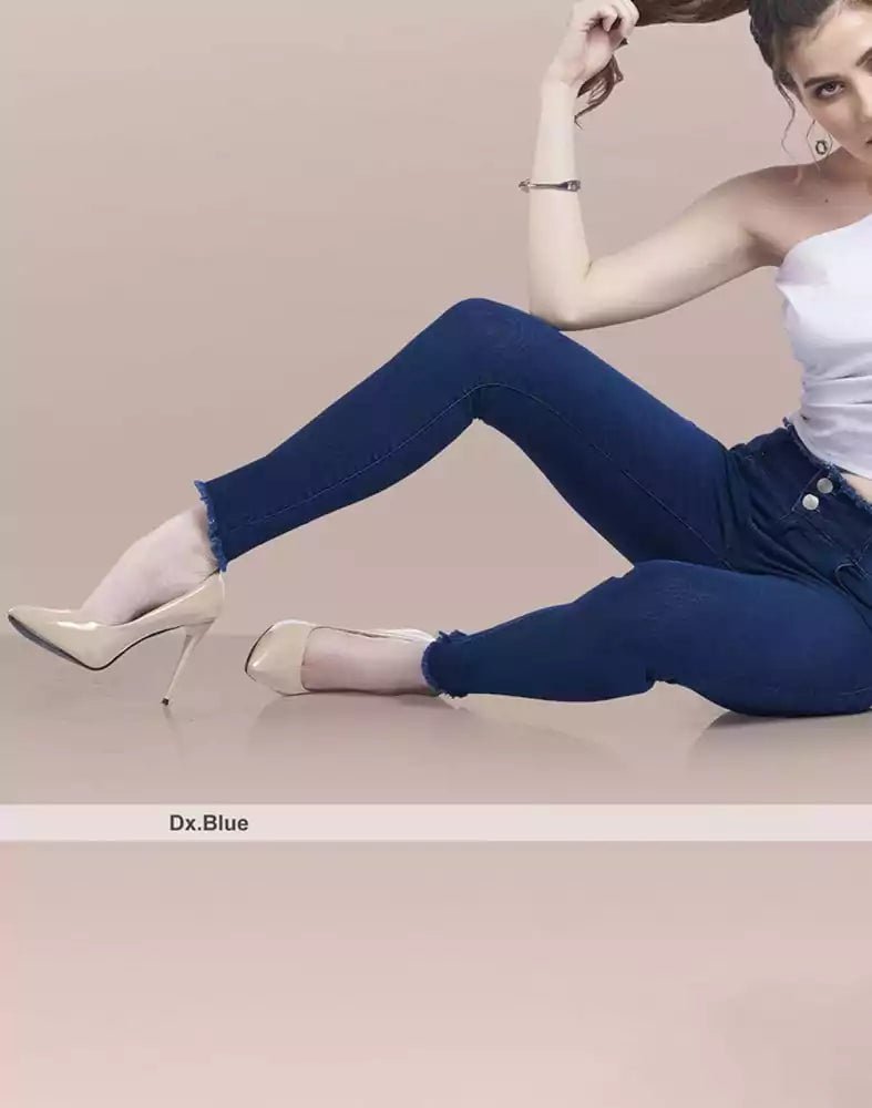 Image of Focus Mid Rise Stretchable Women Dark Blue Jeans - South India Shopping Mall