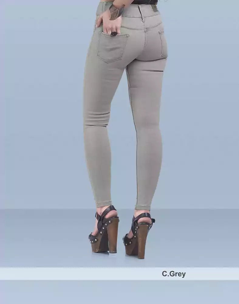 Image of Focus mid rise super skinny grey colour Jeans - South India Shopping Mall