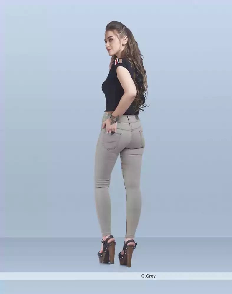 Image of Focus mid rise super skinny grey colour Jeans - South India Shopping Mall