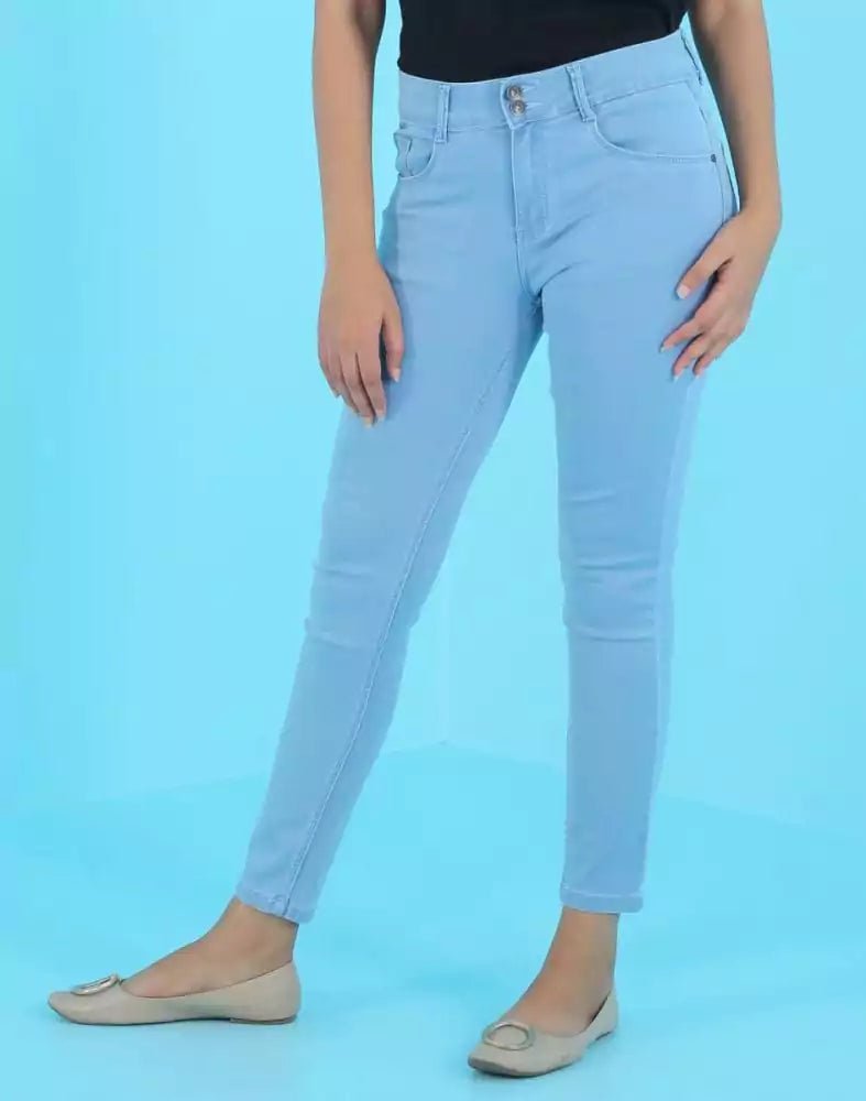 Image of Focus mid rise super skinny ice blue Jeans - South India Shopping Mall