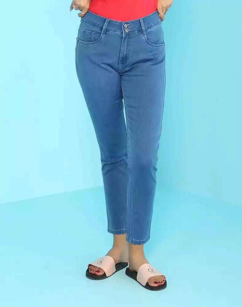 Image of Focus Stone blue Ankle Fit Women Jeans - South India Shopping Mall